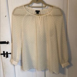 J. Crew Polkadot Blouse in Cream
